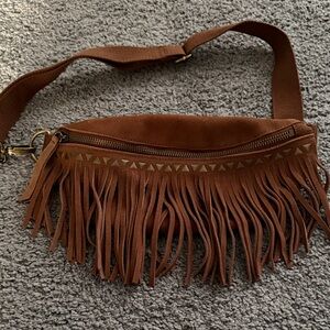 American Eagle Outfitters Brown Fringe Crossbody Bag